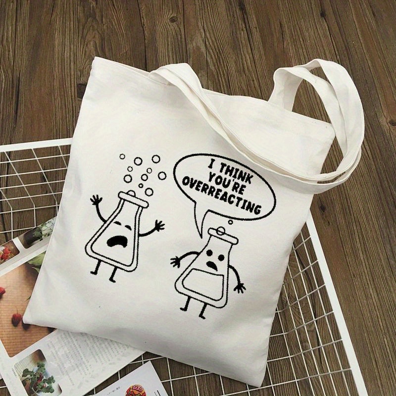 White Canvas Tote Bag Cartoon  - Medical Lab Day avis et prix