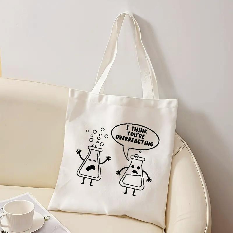 White Canvas Tote Bag Cartoon  - Medical Lab Day avis et prix