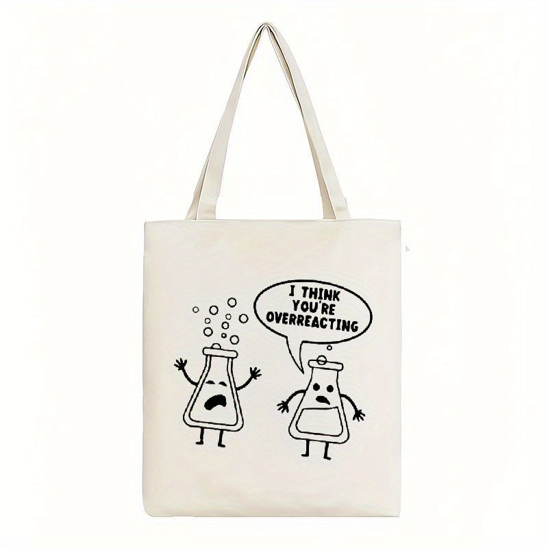 White Canvas Tote Bag Cartoon  - Medical Lab Day avis et prix