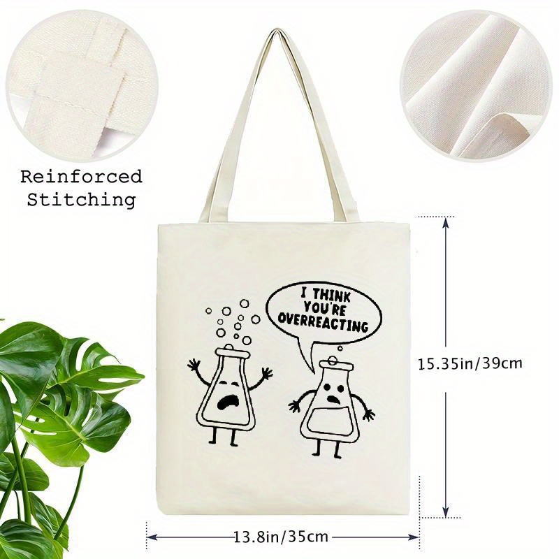 White Canvas Tote Bag Cartoon  - Medical Lab Day avis et prix