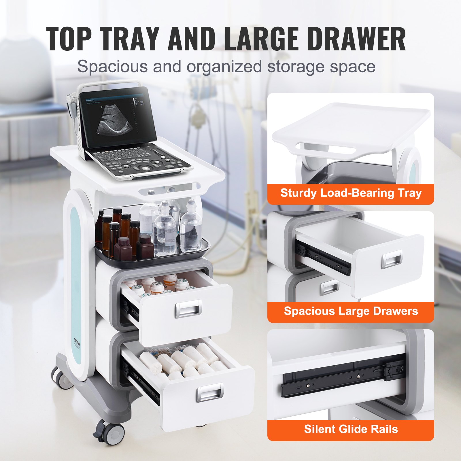 3 Tiers Lab Carts Mobile Medic - Medical Labs avis et prix