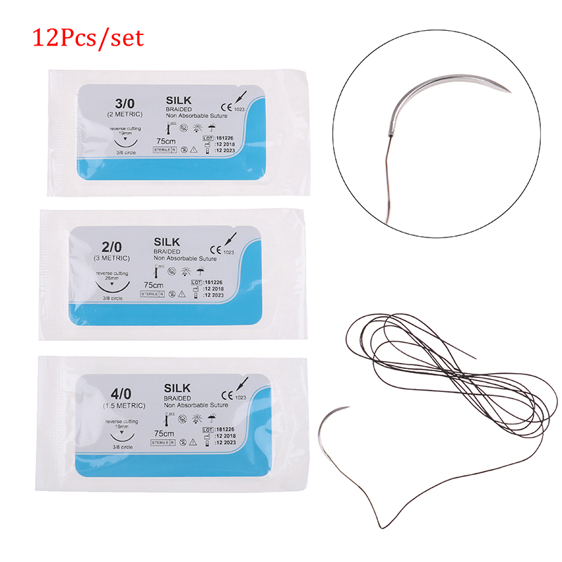 12PCS 75cm 2/0 3/0 4/0 Dental  - Surgical Instrument Set avis et prix